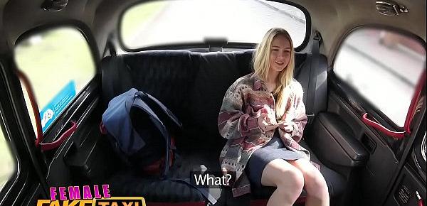  Female Fake Taxi Out of town visitor gets sexual tour of cabbie’s pussy